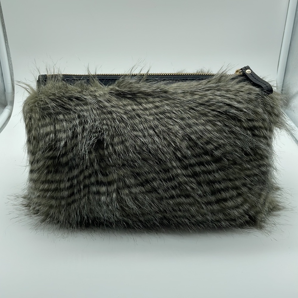 Ann Taylor Grey Fur Clutch NWT - Picture 10 of 10